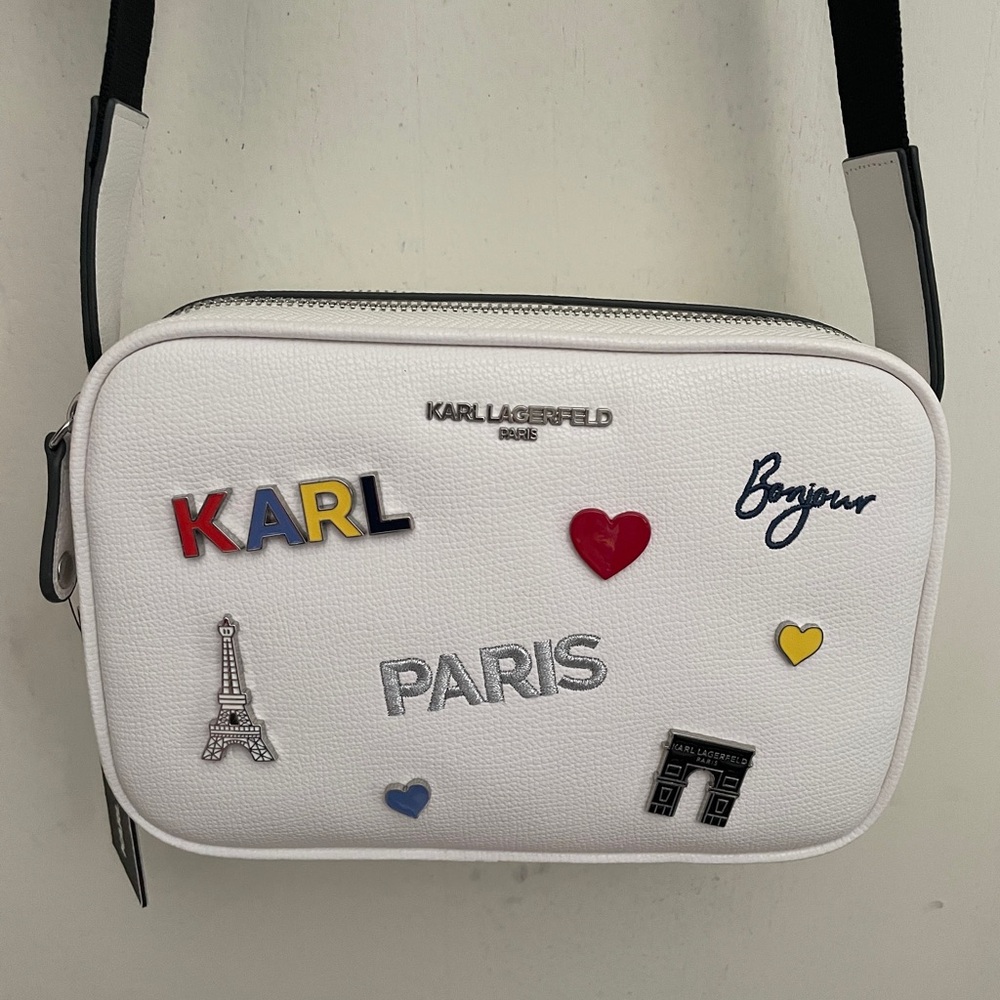 Karl Lagerfeld Women's Blue Maybelle Eyes Camera Crossbody Bag